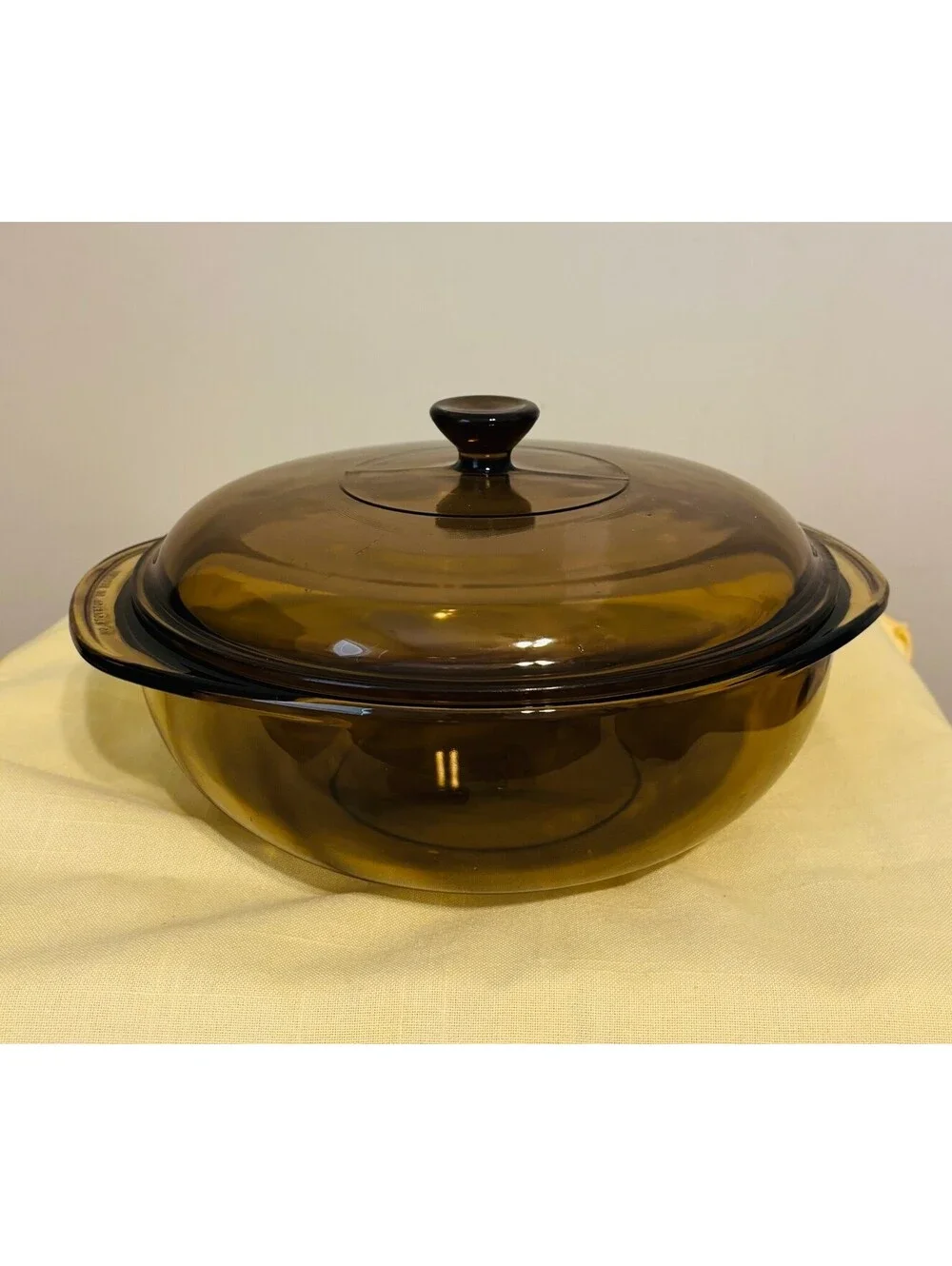 MCM 1990s Vintage Pyrex 024 Fireside Brown Glass 2qt Casserole Dish with Lid USA